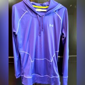 Women’s under armour deep purple long sleeve hoodie/heat gear